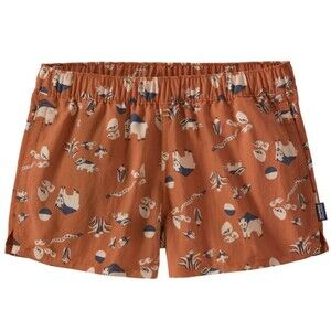 RARE Patagonia Barely Baggies Homeward Bound Animal Orange Shorts Women’s Medium